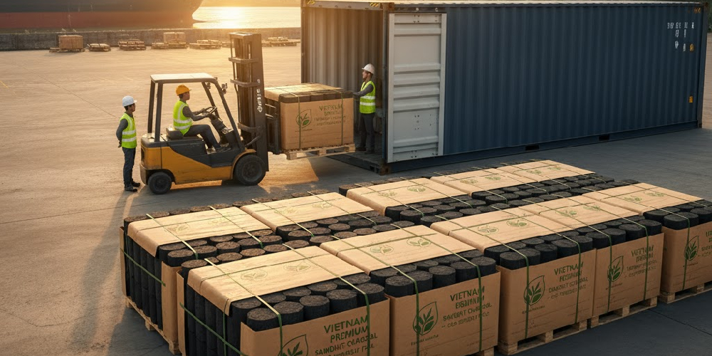 Sawdust charcoal export from Viet Nam