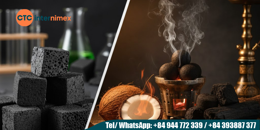 Coconut shell charcoal for Shisha, grill