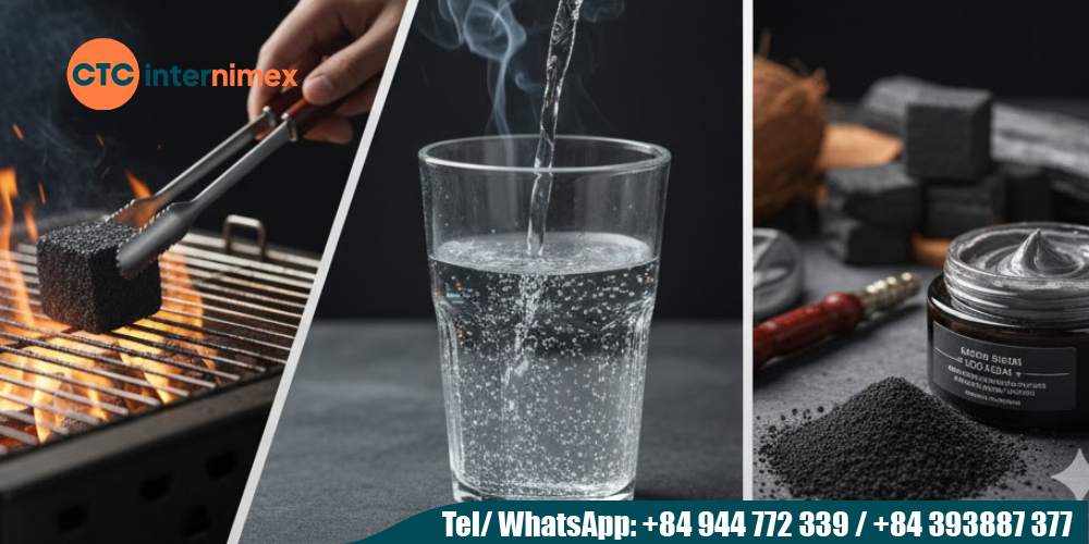 Coconut Shell Charcoal for cosmetic, water filtration, grill BBQ