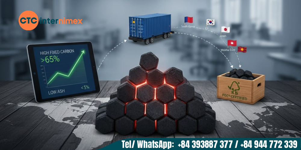 Mixed charcoal from Viet Nam