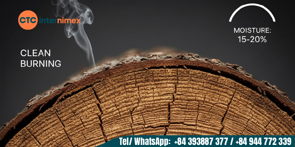 Premium quality kiln dried firewood exported from Vietnam