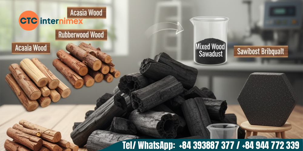 This unique combination often includes wood from trees like Acacia, Eucalyptus, Rubberwood, Longan,...