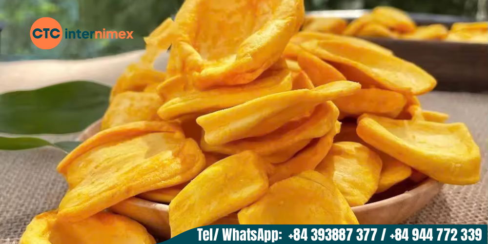 Crispy dried jackfruit, safely packaged for consumer delivery.