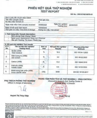 coconut shell charcoal Test2